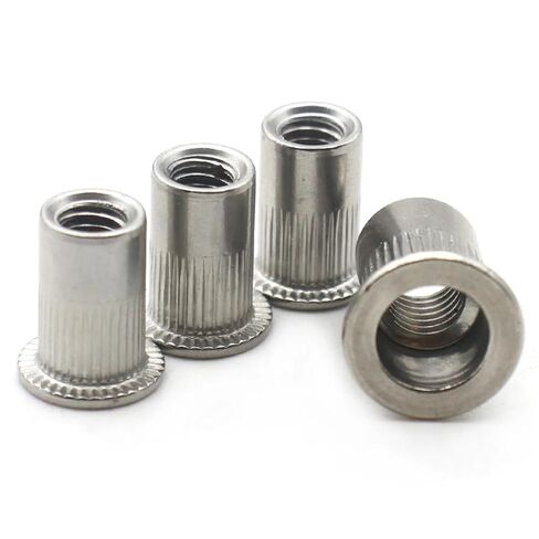 304 Stainless Steel Flat Head Rivet Nuts M3 M4 M5 M6 M8 M10 M12 Threaded Insert Blind Riveting Nut10Pcs(M6 X10pcs) in Saudi Arabia