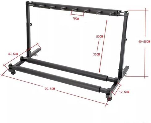 رف تخزين مضارب التنس قابل للتعديل، حامل قابل لضبط الارتفاع للتنس وكرة الريشة والكمان والجيتار، منظم من طبقة واحدة للمعدات الرياضية والآلات الموسيقية in Kuwait