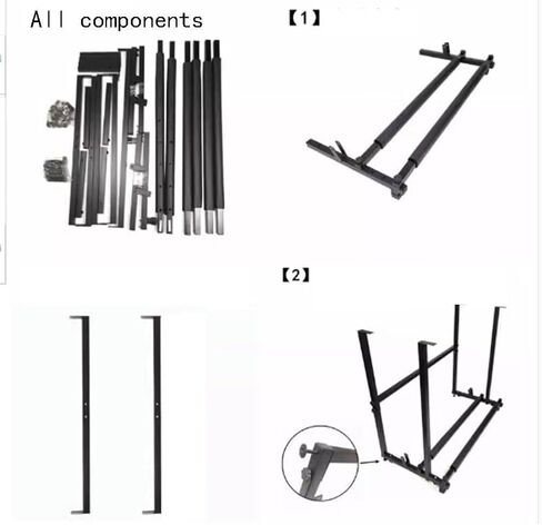 رف تخزين مضارب التنس قابل للتعديل، حامل قابل لضبط الارتفاع للتنس وكرة الريشة والكمان والجيتار، منظم من طبقة واحدة للمعدات الرياضية والآلات الموسيقية in Kuwait