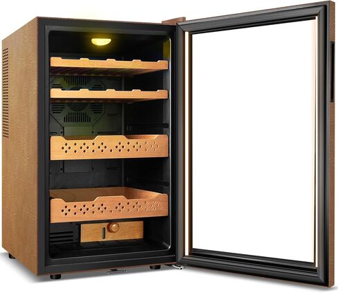 70L Upgraded Electric Humidor, 400 Counts Large Capacity,Thermostatic Electric Cooler Cabinet with Digital LED Screen, Safety Lock,Smart Humidity & Temp Control in Kuwait