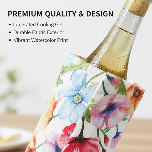 Wine Bottle Cooler Sleeve, Insulated Wine Chiller Sleeve 2-Pack Reusable Drink Chiller for White Wine, Champagne, Water Bottles & More in Saudi Arabia