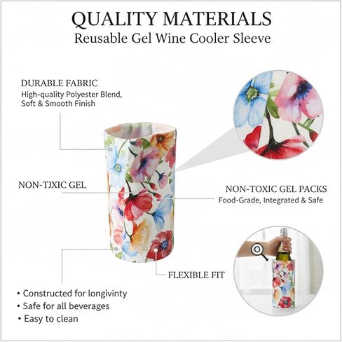 Wine Bottle Cooler Sleeve, Insulated Wine Chiller Sleeve 2-Pack Reusable Drink Chiller for White Wine, Champagne, Water Bottles & More in Saudi Arabia