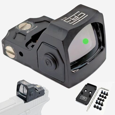 TSA® Red Dot Optic Sight – Green MOA Dot – Shake Awake, RMR Footprint – incl. Adapter Plate for Glock® MOS & Non-MOS 17 19 19X Gen3 - Gen5 in Kuwait