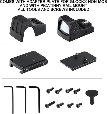 TSA® Red Dot Optic Sight – Green MOA Dot – Shake Awake, RMR Footprint – incl. Adapter Plate for Glock® MOS & Non-MOS 17 19 19X Gen3 - Gen5 in Kuwait