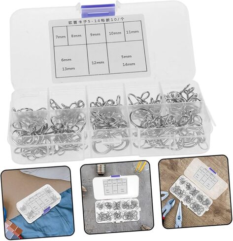 minkissy 2pcs Manganese Steel Spring Hose Clamps Wire Loop Tube Clips for Fuel Line Injection Hose Fastener Pipe Clamp Industrial Plumbing in Kuwait