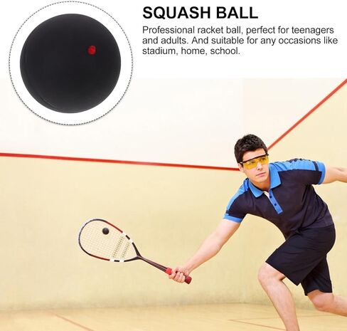 Single Dot Squash Ball 37mm Lightweight High Elastic Rubber Racket Ball for Beginner Training and Competition Sports Outdoor Use in Kuwait
