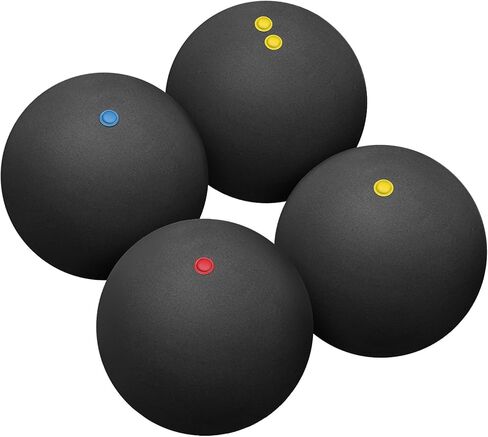 DECHOUS 4Pcs High Bounce Squash Balls for Indoor Outdoor Racket Sports, Set of 4 Rubber Balls Training Practice Equipment in Kuwait