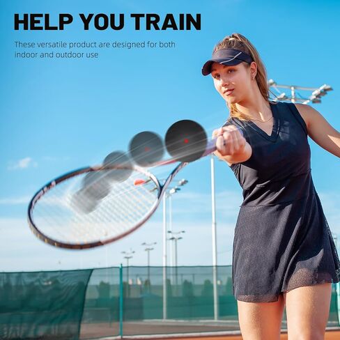 DECHOUS 4Pcs High Bounce Squash Balls for Indoor Outdoor Racket Sports, Set of 4 Rubber Balls Training Practice Equipment in Kuwait