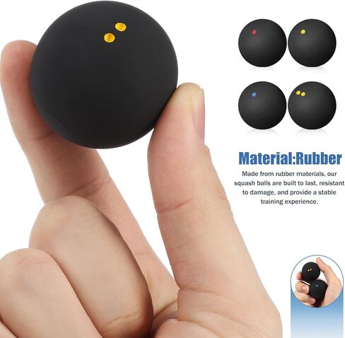 DECHOUS 4Pcs High Bounce Squash Balls for Indoor Outdoor Racket Sports, Set of 4 Rubber Balls Training Practice Equipment in Kuwait