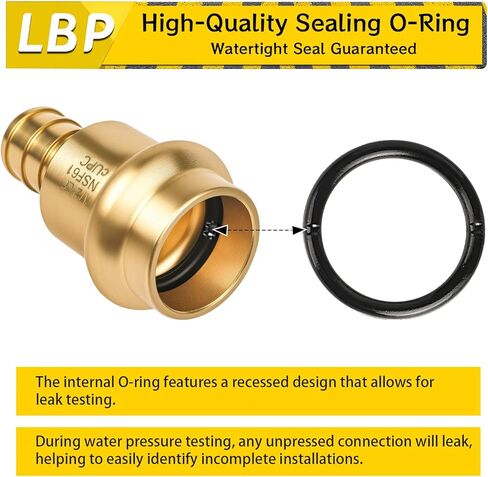 12 حزمة 1/2" ProPress x 1/2" PEX تجهيزات نحاسية مجعدة - محول أنابيب نحاس خالي من الرصاص للسباكة، تجهيزات ضغط احترافية 1/2 بوصة، تركيبات ضغط وتجعيد Pex in Kuwait