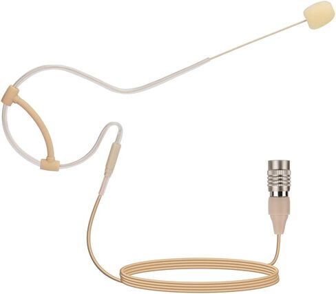 YXG Headworn Earset Over Ear Hanging Mic Beige Low Profile Light-Weight Microphone Compatible with Audio-Technica Wireless System Bodypack Transmitter, with Hirose 4 Pin Plug in Kuwait