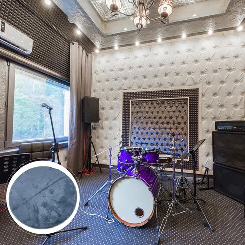 Soundproof Drum Rug Mat 1.2m Diameter Anti-Skid Acoustic Carpet Pad Noise Reduction Sound Insulation for Electronic Drum Kits and Percussion Instruments in Saudi Arabia