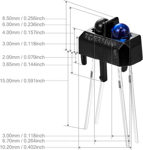 Chanzon 10 pcs TCRT5000 Infrared Ray IR LED Diode Lights (Black Round Lens DC 20mA) Lighting Bulb Lamps Electronics Components Indicator Light Emitting Diodes in Saudi Arabia