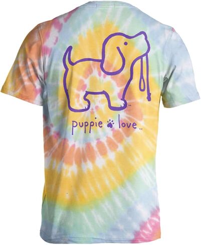 تي شيرت Puppie Love Tie Dye Pup 2 باستيل يساعد في إنقاذ الكلاب - مقاس متوسط in Kuwait