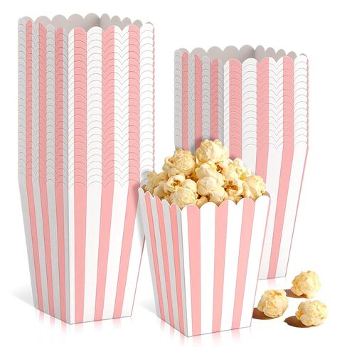 36 Pack Mini Popcorn Boxes for Party, Small Popcorn Cups Disposable for Movie Night, Carnival, Theater - Bulk White Popcorn Containers, 3 x 4.2 x 2.2 Inch in Kuwait