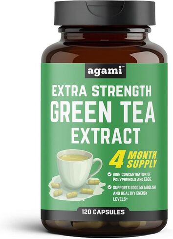 Agami Green Tea Capsules | 4 Month Supply | Energy & Metabolism Support | 20:1 Extract - 120 Capsules in Saudi Arabia