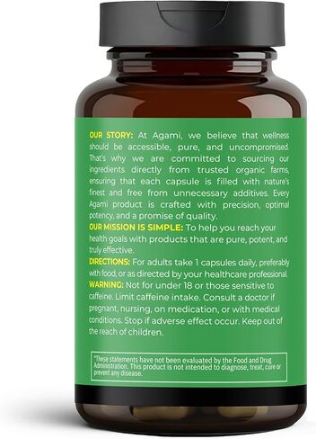 Agami Green Tea Capsules | 4 Month Supply | Energy & Metabolism Support | 20:1 Extract - 120 Capsules in Saudi Arabia