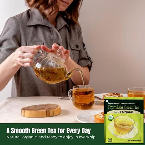 الشاي الأخضر العضوي الفاخر Bigeloww عدد 140، أكياس شاي مغلفة بشكل فردي - لتعزيز الصحة اليومية ومضادات الأكسدة - معبأة للنضارة in Kuwait