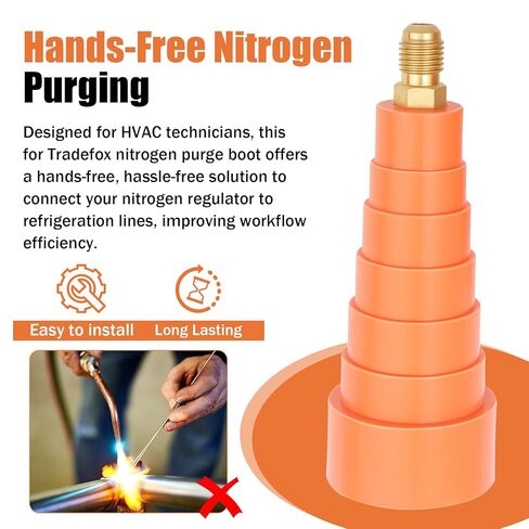 Nitrogen Purge Boot for OD 3/8, 1/2, 5/8, 3/4, 7/8, and 1-1/8 inch Coolants, Oils & Flushing Agents ACR Tubing - 2 PCS in Kuwait