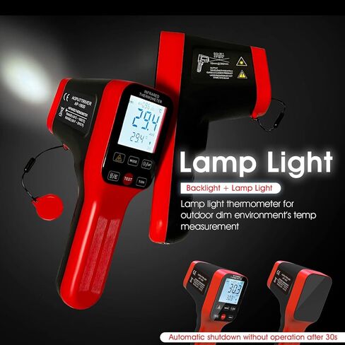 -58°F to 2912°F High Temp Infrared Thermometer Gun DS=30:1,Industrial Infrared Thermometer with Bluetooth USB Rechargeable,Adjustable Emissivity, for Kiln, Forge,HVAC in Kuwait