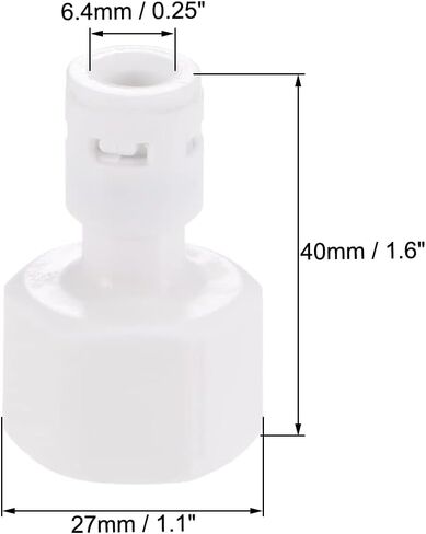 Quick Connector 1/2 NPT Female Thread to 1/4" Tube, Straight Connect Fittings for Water Purifier, 40mm White 2Pcs in Saudi Arabia