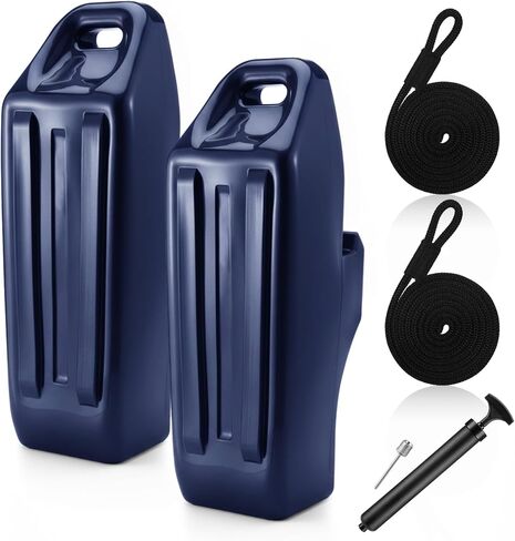 2 Pcs Pontoon Boat Fenders Inflatable Boat Bumper for Docking with 2 Ropes Dock Bumper with Locking Recessed Groove and Grip Handle Easy to Install Pontoon Accessories in Kuwait