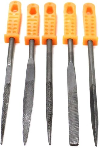 مجموعة مبرد إبرة مكونة من 6 قطع | 160 ملم (6.3 بوصة) × 4 ملم (0.16 بوصة) | مقابض بلاستيكية مريحة | أشكال متنوعة | براعة وأساسيات DIY in Kuwait