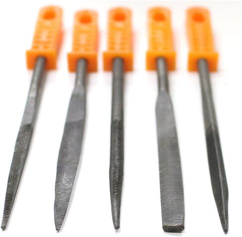 مجموعة مبرد إبرة مكونة من 6 قطع | 160 ملم (6.3 بوصة) × 4 ملم (0.16 بوصة) | مقابض بلاستيكية مريحة | أشكال متنوعة | براعة وأساسيات DIY in Kuwait