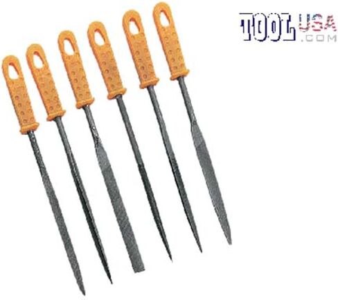 مجموعة مبرد إبرة مكونة من 6 قطع | 160 ملم (6.3 بوصة) × 4 ملم (0.16 بوصة) | مقابض بلاستيكية مريحة | أشكال متنوعة | براعة وأساسيات DIY in Kuwait