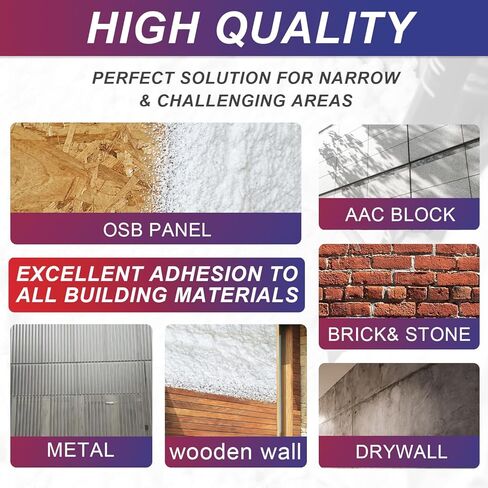 Spray Foam Insulation Kit - Closed Cell Wide DIY Spray Foam, Thermal & Soundproofing, Includes Spray Gun & Cleaning Agent, for Garage Doors, Attics & Walls, 26.5oz 24 Pack in Saudi Arabia