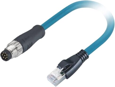 M8 waterproof connector 8pinA-Code male straight head pre-cast tail end molding RJ45 crystal head 2M in Kuwait