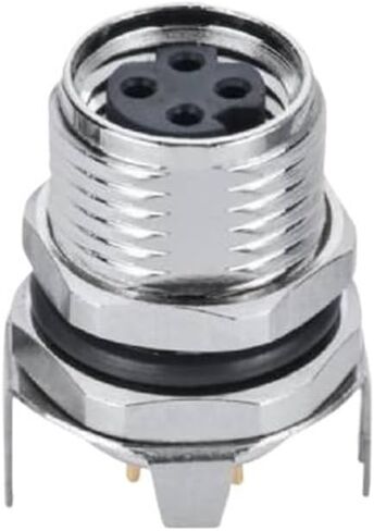 M8 female board connector front lock PCB type shielded type 4PIN D type in Kuwait