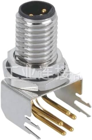 M8 waterproof connector 3pin A-Code male front lock PCB curved pin shielded type in Kuwait