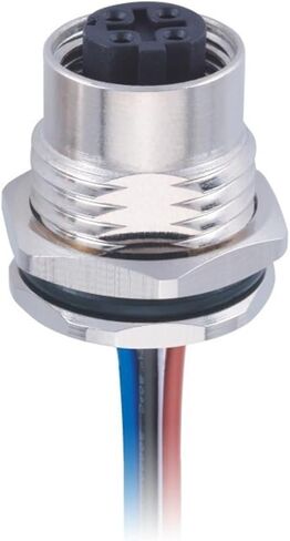 M12 sensor connector 4 pin D-code board end female socket front lock welding with line type aviation in Kuwait