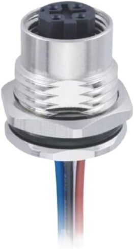 M12 sensor connector 4 pin D-code board end female socket front lock welding with line type aviation in Kuwait