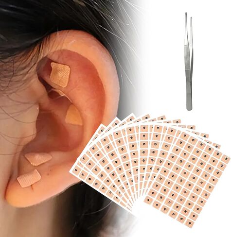 Ear Seeds,600 Counts Ear Seeds Acupuncture Kit,Ear Seeding,Ear Seeds Auricular Sticker Kit,Disposable Ear Press Seeds,Multi-Condition Ear Acupressure Kit,with Tweezer in Saudi Arabia