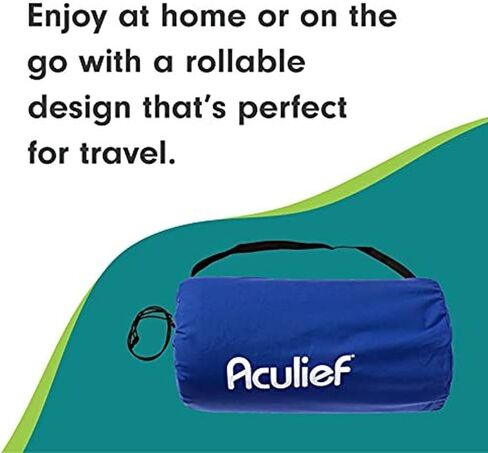 Aculief - حصيرة ووسادة الضغط الإبري - مجموعة حصيرة التدليك - تخفيف التوتر والألم والاسترخاء للاستخدام الكامل للجسم - في المنزل وأثناء التنقل - 7000 نقطة ضغط إبري (أزرق داكن) in Saudi Arabia