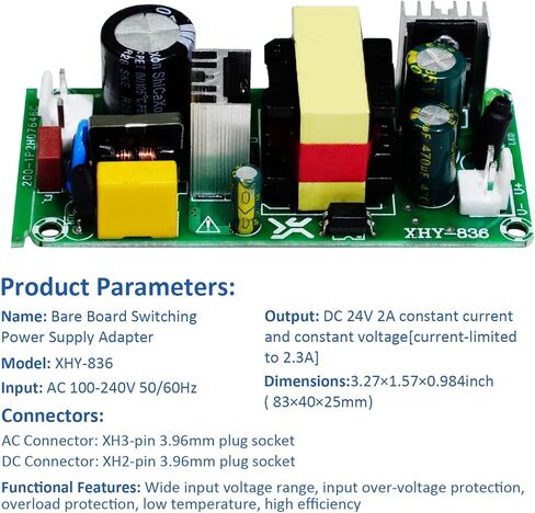 2pcs AC to DC 24V 48W Power Module | Input AC 100V-240V Output DC 24V 2A | Green Design | Accept Customer OEM/ODM in Kuwait