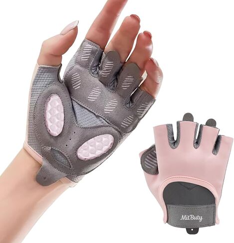 قفازات التمرين للرجال والنساء - قفازات الصالة الرياضية بدون أصابع لرفع الأثقال، وتمارين كروس فيت، واللياقة البدنية، والتمرين والتدريب مع نقاط قبضة سيليكون للإمساك الآمن وحماية حشوة راحة اليد in Kuwait