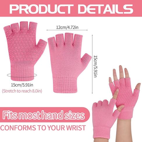 6 Pairs Non Slip Yoga Gloves for Women Fingerless Pilates Gloves for Gym Exercise Fitness Workout in Saudi Arabia