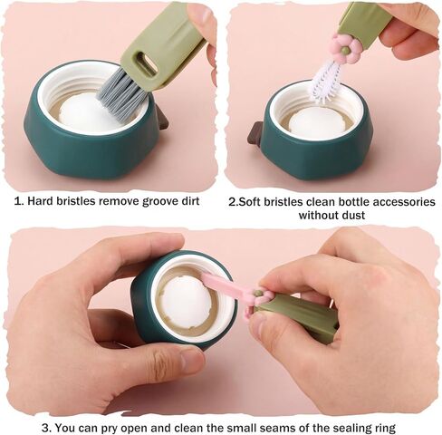 3 in 1 Straw and Cup Lid Cleaning Brush Set – Multifunctional Water Bottle Cleaner Kit for Straws, Spout Lids & Travel Mugs, Deep Clean Baby Sippy Cups & Coffee Mugs in Kuwait
