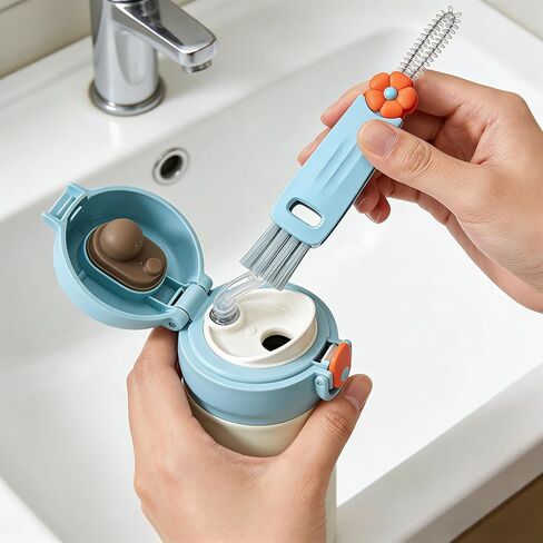 3 in 1 Cup Lid Cleaning Brush Set, Multifunctional Bottle Cleaning Brush, Cup Lip Bottle Cleaner Brushes Set for Home KitchenCleaning Tools(Green) in Saudi Arabia
