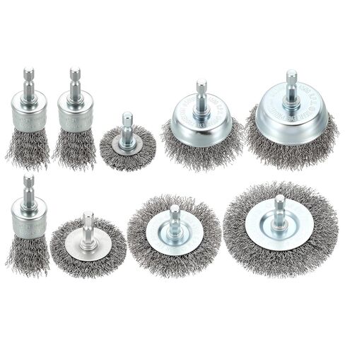 Wire Wheel Cup Brush Set for Drill - 20 Pcs - Coarse Carbon Steel Crimping Drill Wire Brush(0.012" Wire Size) - 1/4 Inch Hex Shank - Good for Cleaning Rust Paint Abrasive in Saudi Arabia