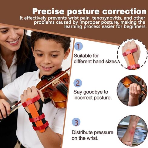 Left Hand Violin Wrist Assistant,Violin Wrist Practice Aid,Adjustable Breathable Corrector for Beginner Students, with Extended Touch Fastener in Kuwait
