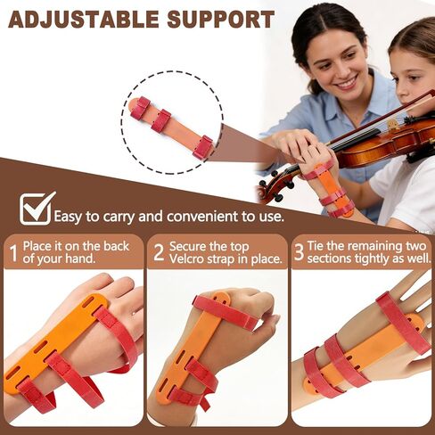 Left Hand Violin Wrist Assistant,Violin Wrist Practice Aid,Adjustable Breathable Corrector for Beginner Students, with Extended Touch Fastener in Kuwait