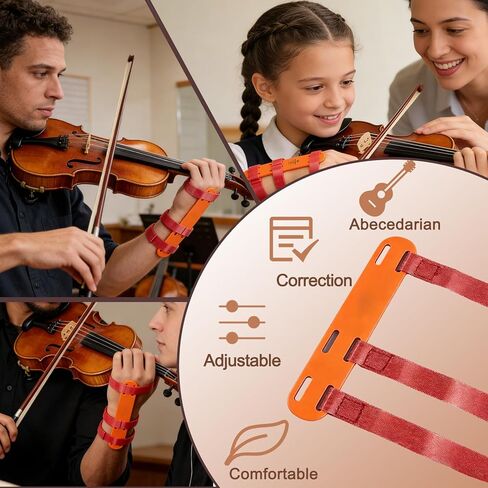 Left Hand Violin Wrist Assistant,Violin Wrist Practice Aid,Adjustable Breathable Corrector for Beginner Students, with Extended Touch Fastener in Kuwait