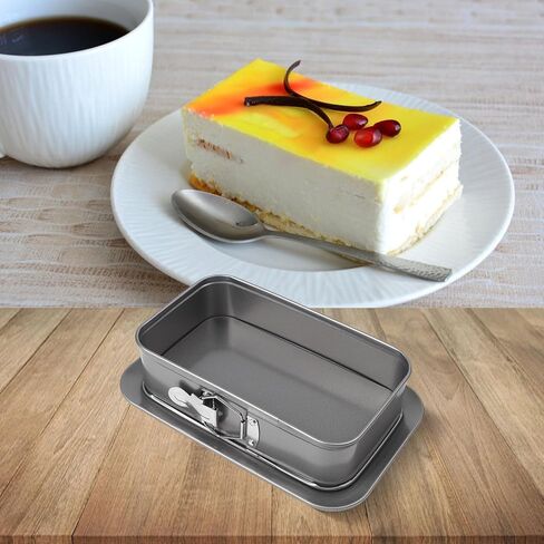 Removable Bottom Cake Pan for Cheesecake, Baking Tray with Quick-Release Buckle, Carbon Steel Rectangular Tin, 28x18x6.5cm, Dishwasher Safe in Saudi Arabia