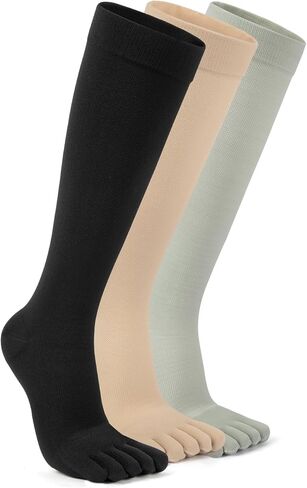 3 Pairs Knee High Toe Socks for Men & Women – Compression Toe Socks Separate Toe Design for Daily in Saudi Arabia