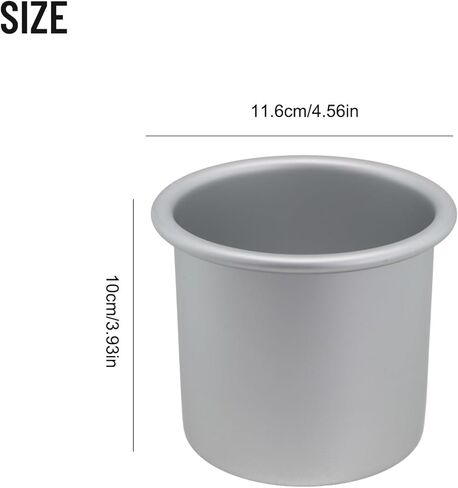 Round Hollow Chiffon Cake Pan for Mold, 4 6 8 Inch Aluminum Alloy Bakeware with Non-Stick Coating, 0.8mm Thickened Heat-Resistant for Even Baking, Silver in Saudi Arabia