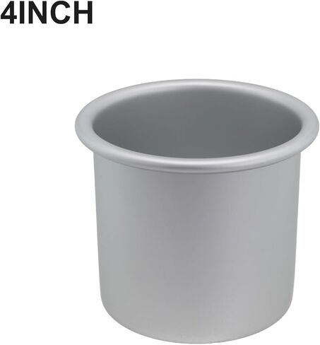Round Hollow Chiffon Cake Pan for Mold, 4 6 8 Inch Aluminum Alloy Bakeware with Non-Stick Coating, 0.8mm Thickened Heat-Resistant for Even Baking, Silver in Saudi Arabia